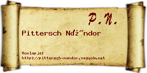 Pittersch Nándor névjegykártya